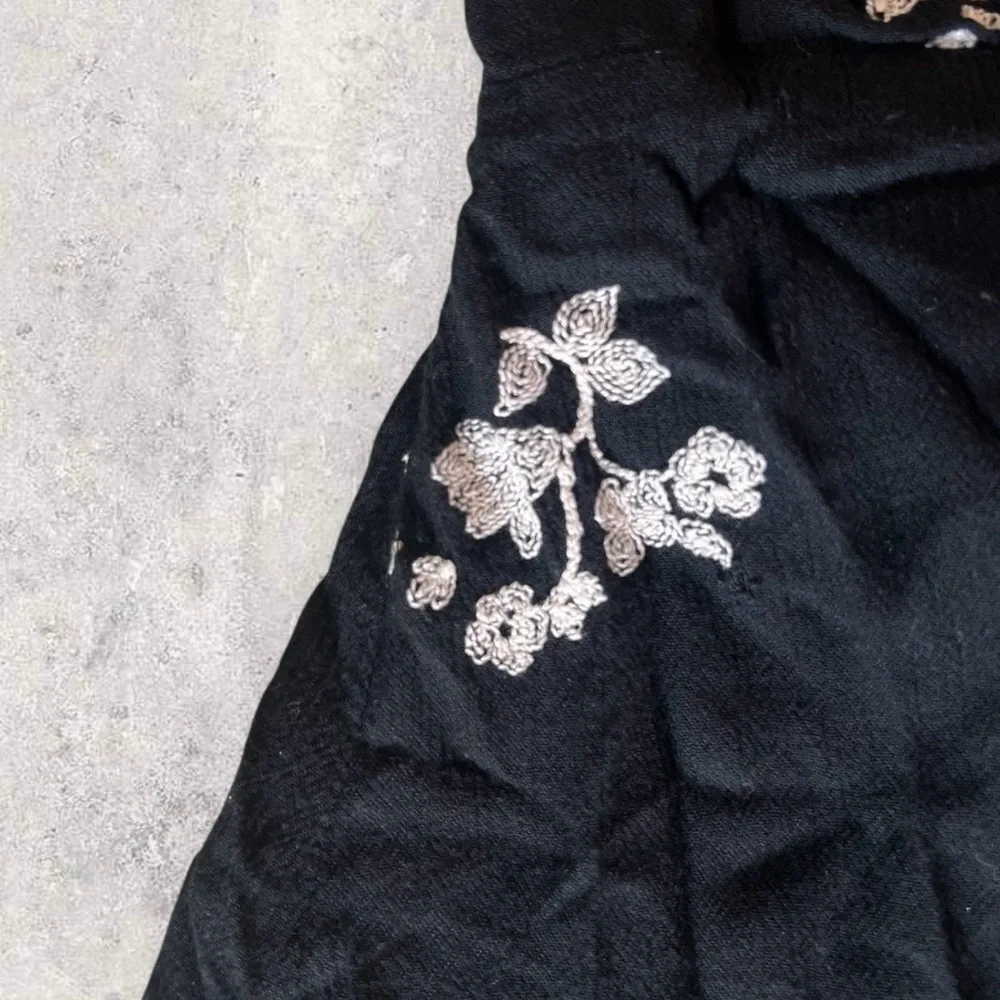 Free People Jasmine Embroidered Floral Bell Sleeve Mini Dress Size 4 - Picture 11 of 11